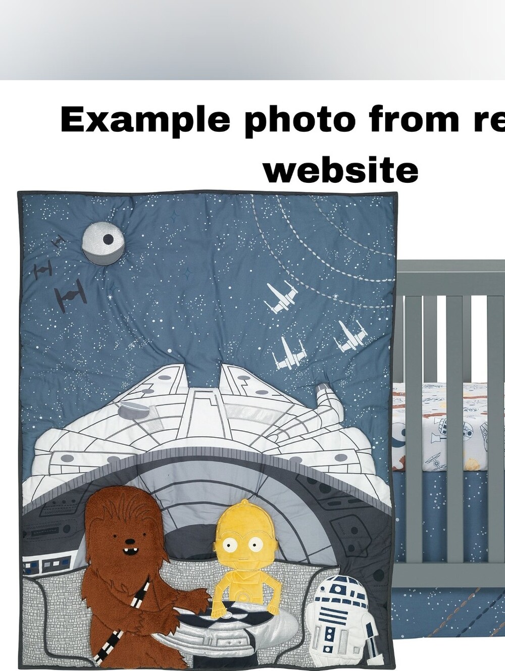 Star Wars Kids Chewbacca & C-3PO Blue Millennium Falcon Crib Set With Extras - Picture 5 of 7